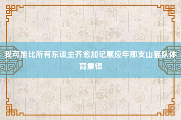 我可能比所有东谈主齐愈加记顺应年那支山猫队体育集锦